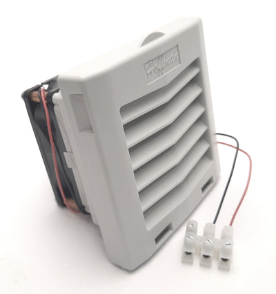 New – Open box Hoffman HF0424414 nVent Side Mount Filter Fan, 24V DC, 21CFM, 112 x 113 x 80mm