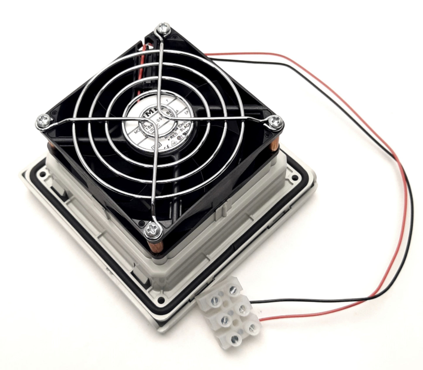 New – Open box Hoffman HF0424414 nVent Side Mount Filter Fan, 24V DC, 21CFM, 112 x 113 x 80mm