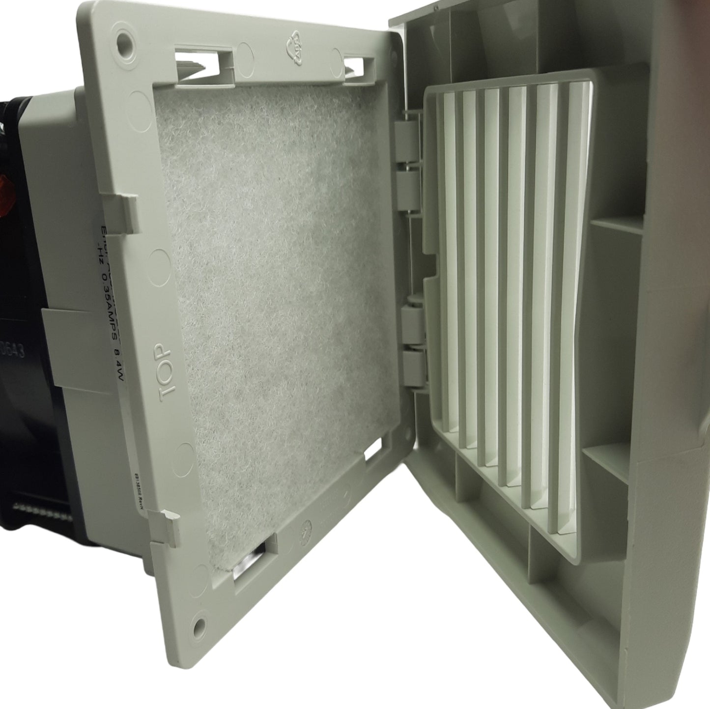 New Hoffman HF0524414 nVent Side Mount Filter Fan 24VDC, 0.35A, 8.4W, 5" x 5", IP54