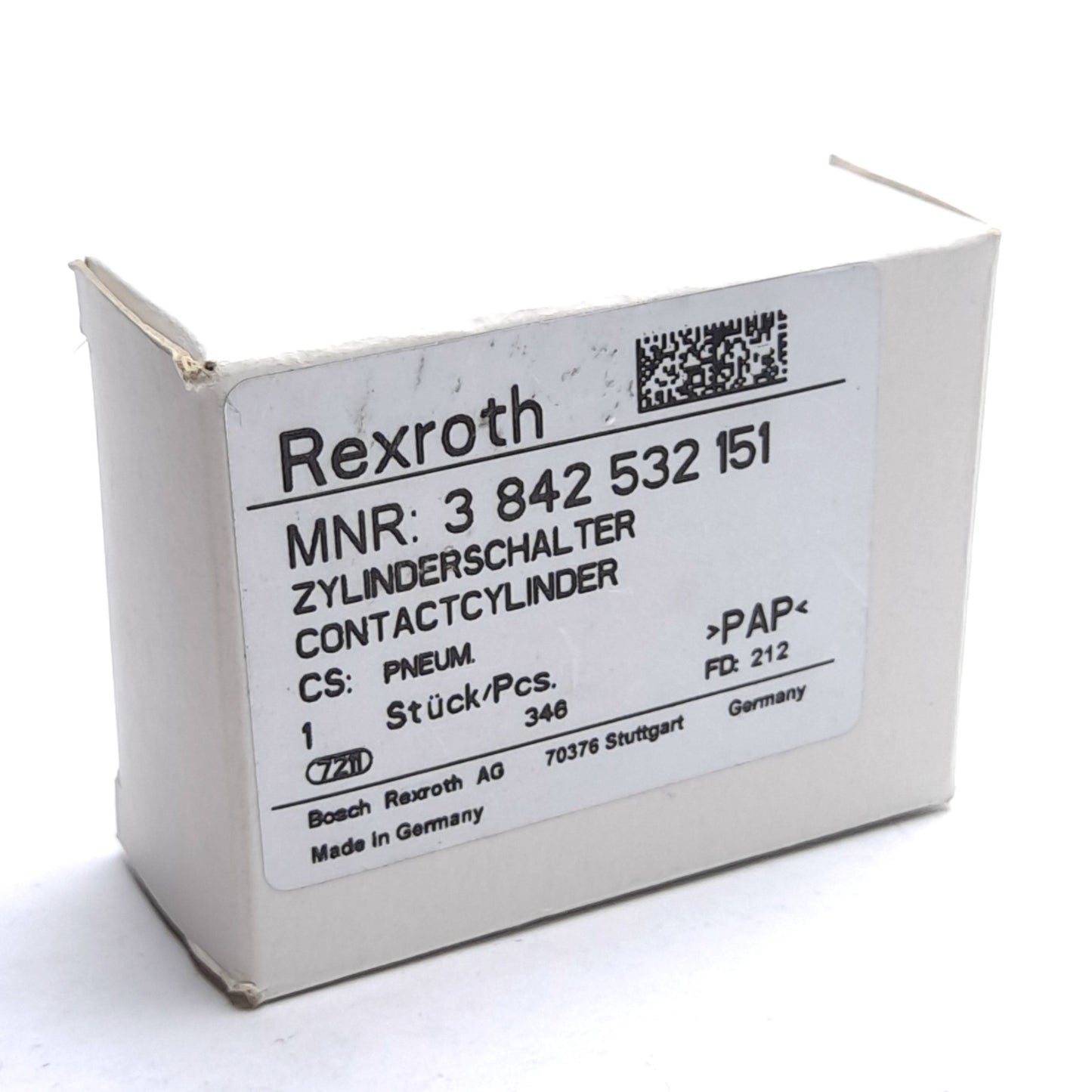 New Rexroth 3842532151 Pneumatic Cylinder Switch, 2-6Bar, 2 Position 3 Port