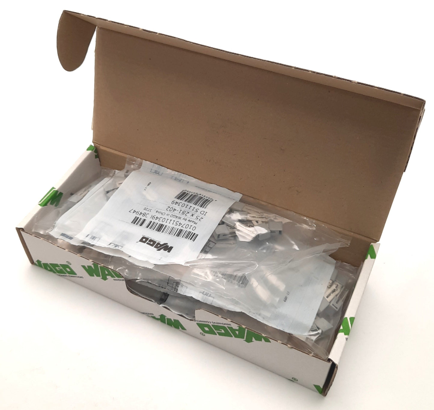 New Lot of 200 Wago 281-402 Gray Adjacent Jumper 32A, Insulated, Assignment 1-2