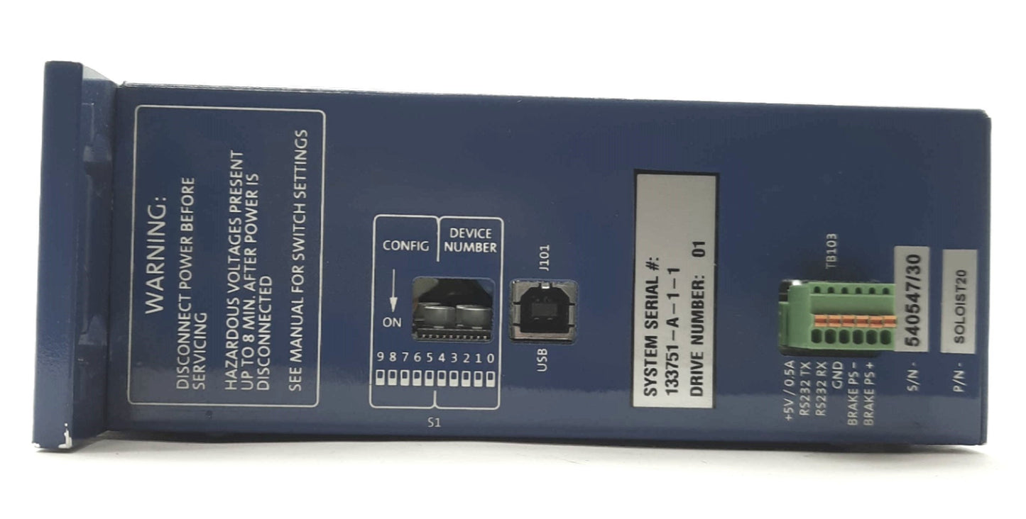 Used Aerotech SOLOIST20 Soloist Servo Drive Out: 3? 340VDC 20A In: 120/240VAC