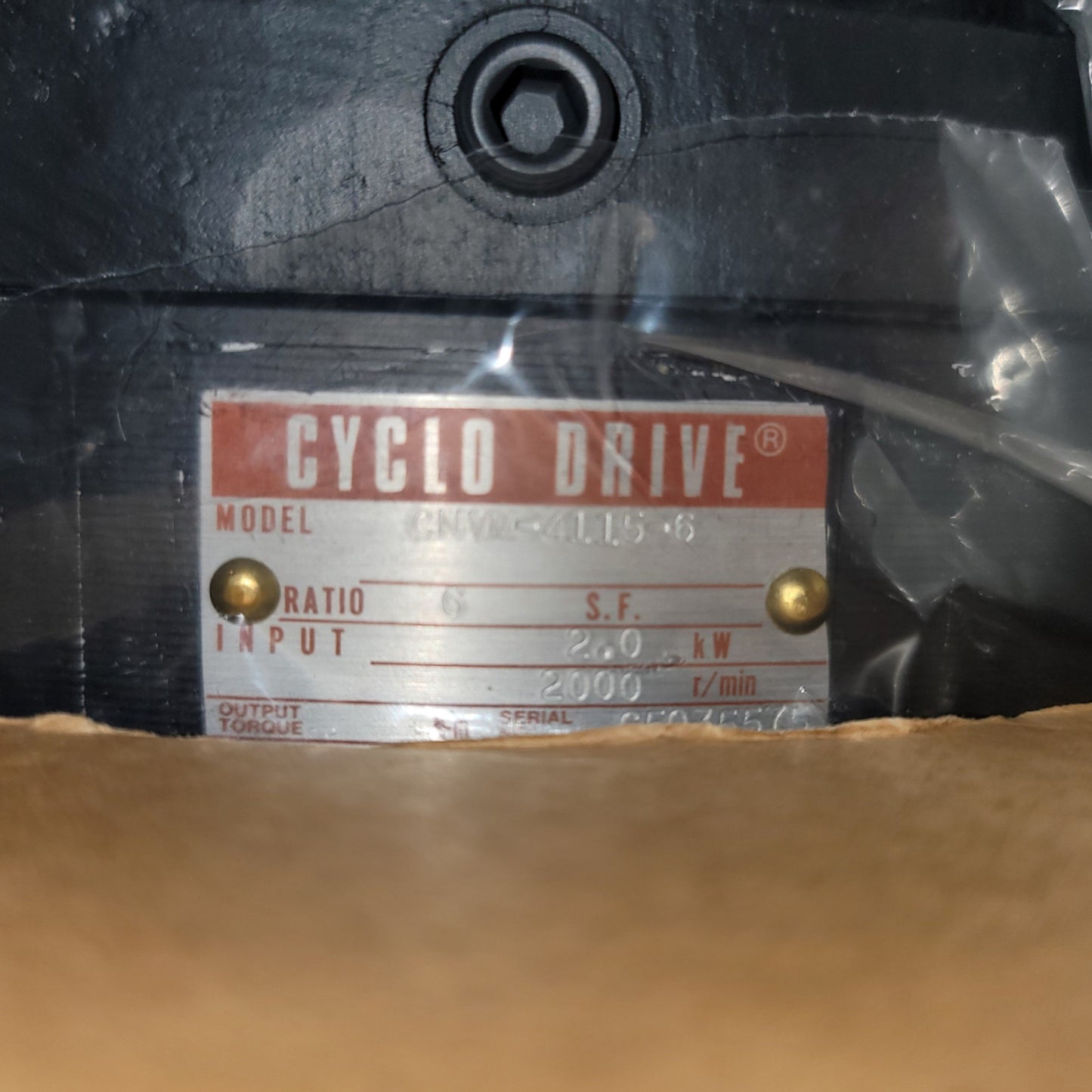 New Mitsubishi HC-SFS202G1 1/6 Servo Motor W/ Cyclo Drive CNVM-4115-6 Gear Head