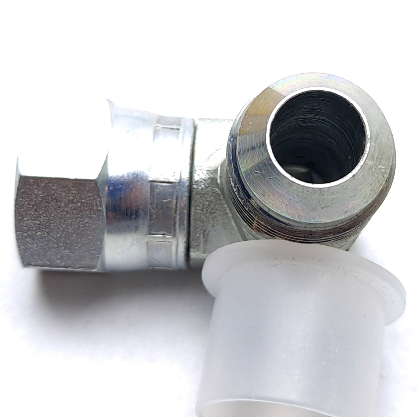 New – Open box Parker 8 C6X-S Triple-Lok 90° Elbow Fitting, Connections: 37° Flare JIC