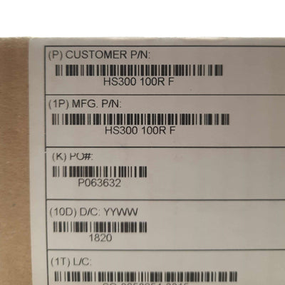 New ARCOL HS300 100R F Wirewound Aluminum Housed Resistor, 300W, 100Ohm ±1%