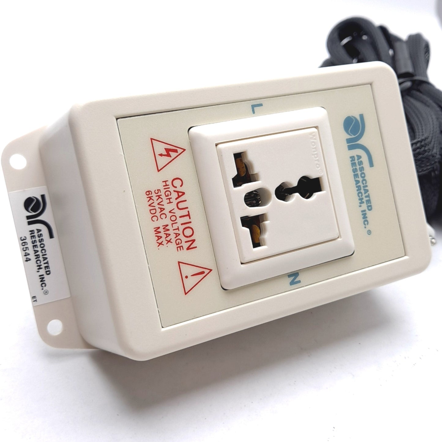 New – Open box Associated Research 36544 Receptacle Adapter Box, Universal US 10FT 5KVAC 6KVDC