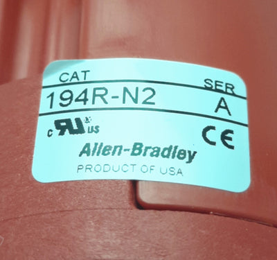 Used Allen Bradley 194R-N2 Operating Handle/Disconnect, w/o Rod, Pull & Turn For ON