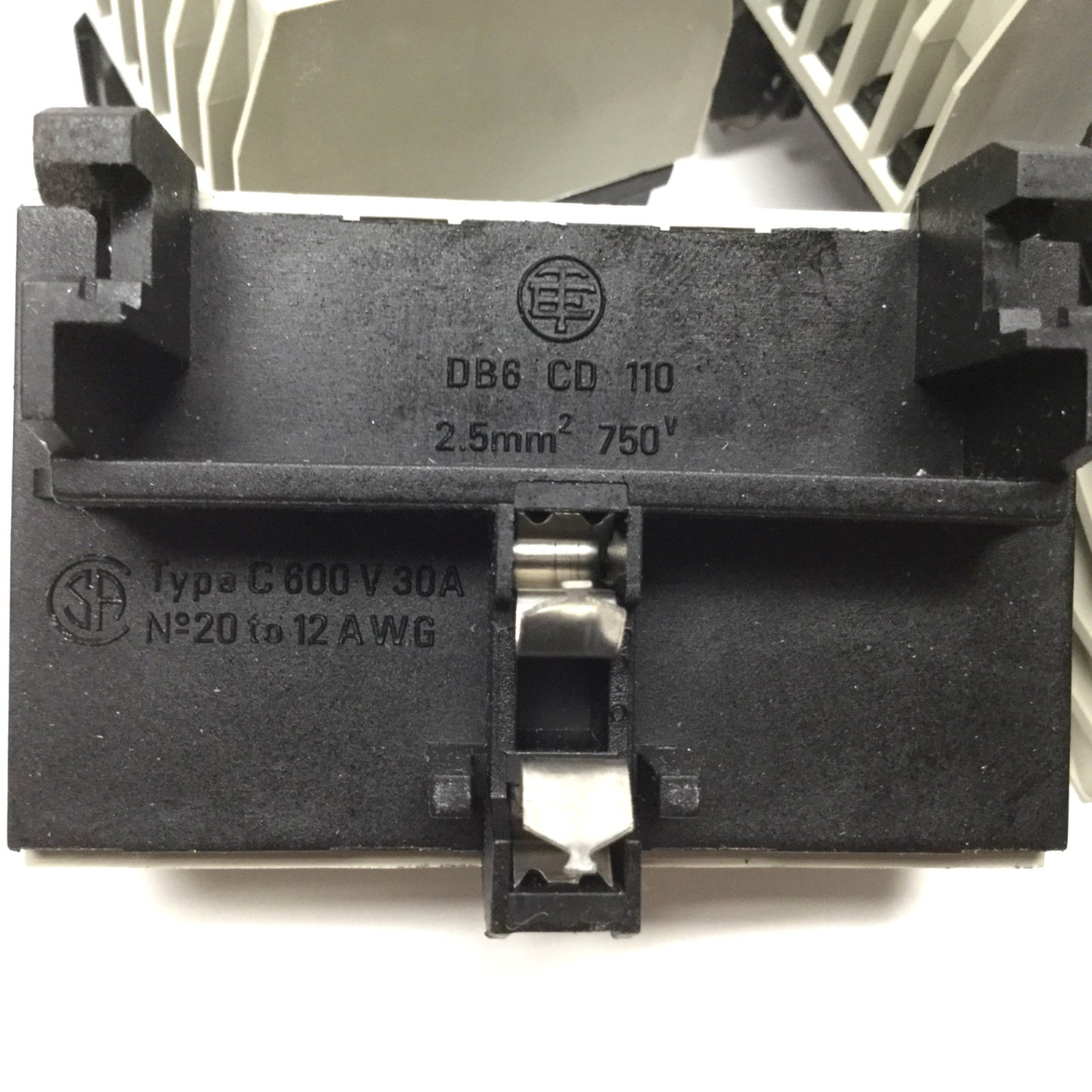 Used Lot of 7 Schneider DB6CD110 Through Terminal Blocks 10-Pole, 600V 30A, 20-12AWG