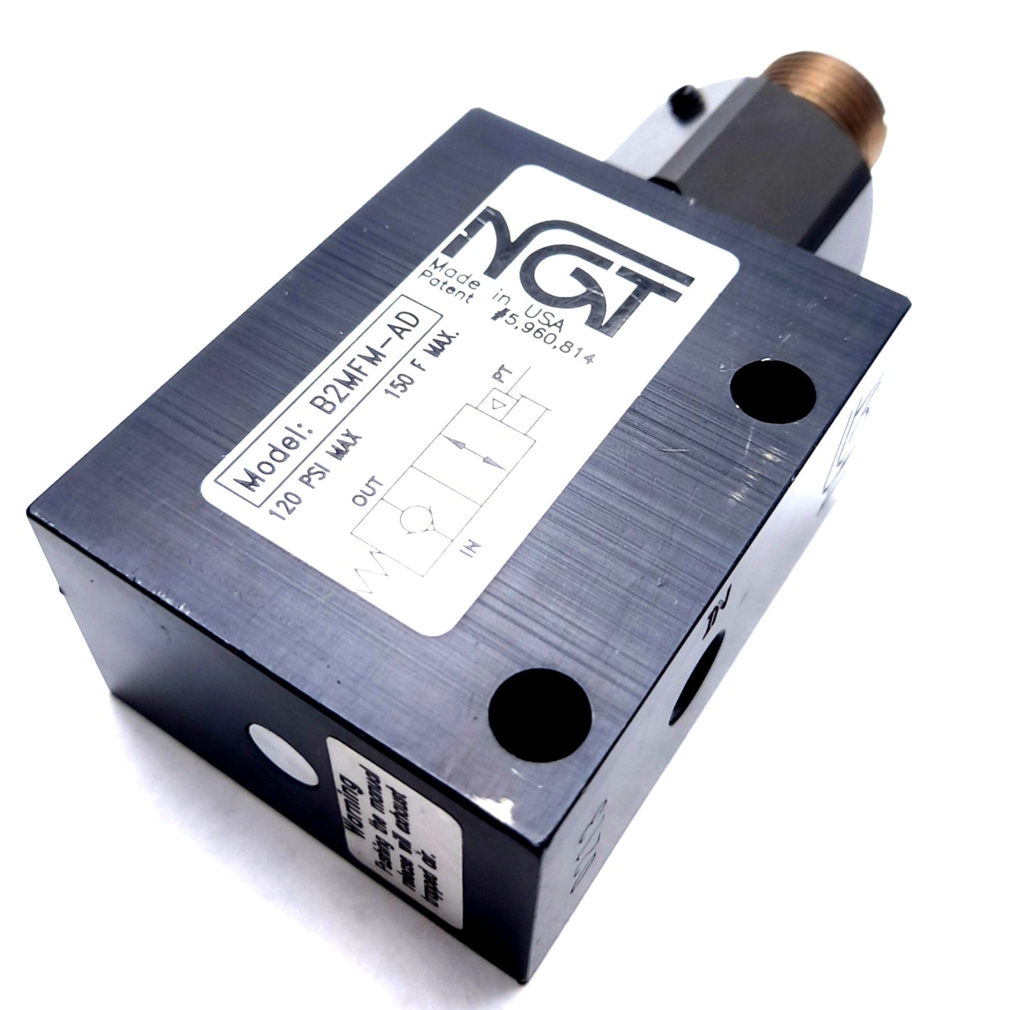Used NGT B2MFM-AD Adjustable Pilot Operated Check Valve 1/8 NPTF 120PSI 1.7 Cv Max