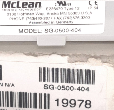 New – Open box McLean SG-0500-404 Hoffman Exhaust Grille For SF-05 Type 12 Filter Fan, 5" L