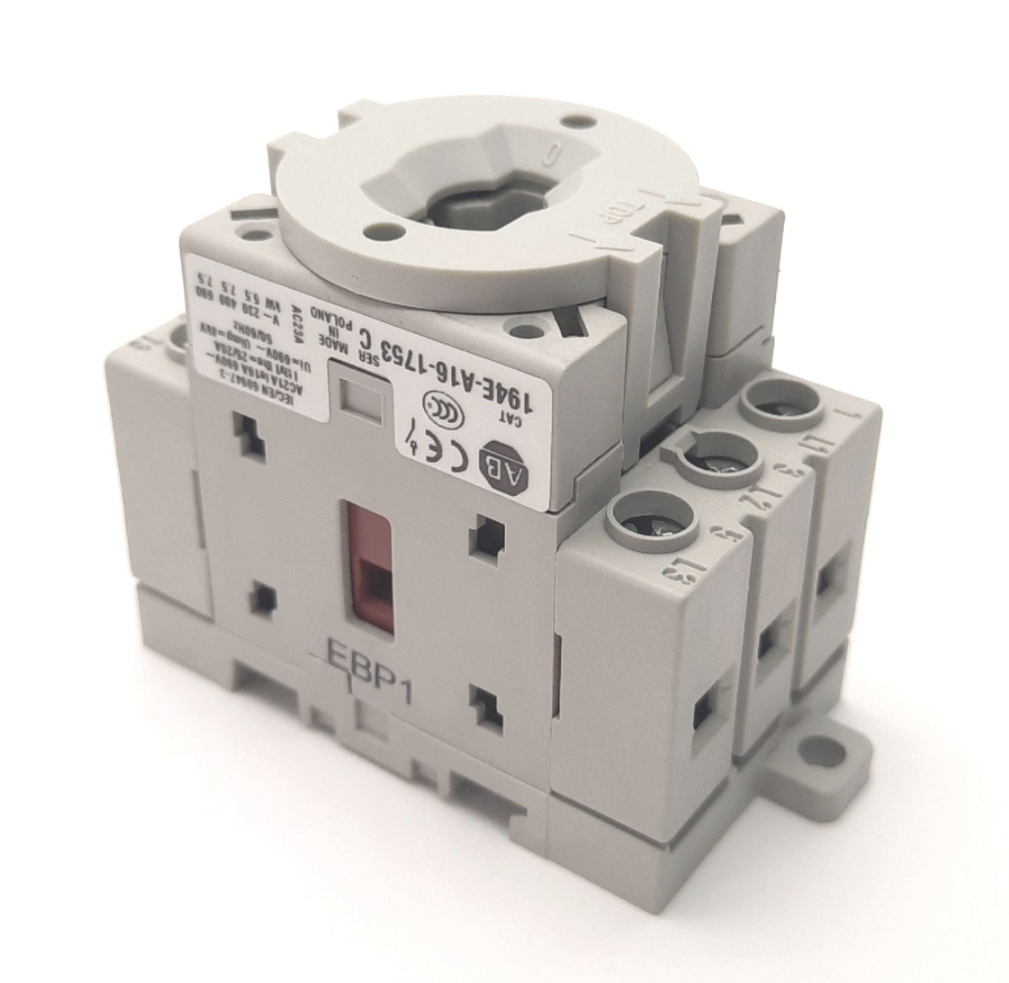New – Open box Allen Bradley 194E-A16-1753 Rotary Load Disconnect Switch 600VAC 16A, 3-Pole