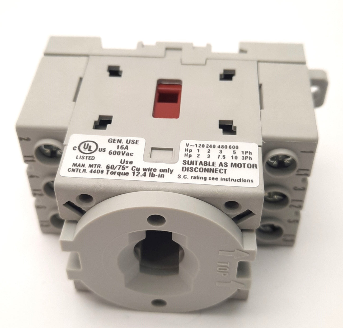 New – Open box Allen Bradley 194E-A16-1753 Rotary Load Disconnect Switch 600VAC 16A, 3-Pole