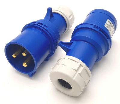 New Lot of 2 ABL Sursum S32S20A Cord Connector Plugs, 2P/3W, 30A 250v AC, IP44