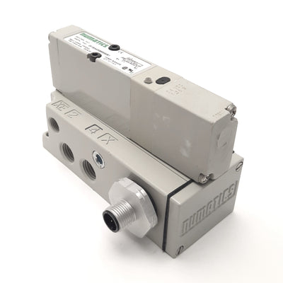 New ASCO 052BA43AMN56Y61 Numatics Solenoid Valve & Base, Vac-150 Psi, 24v DC Coil