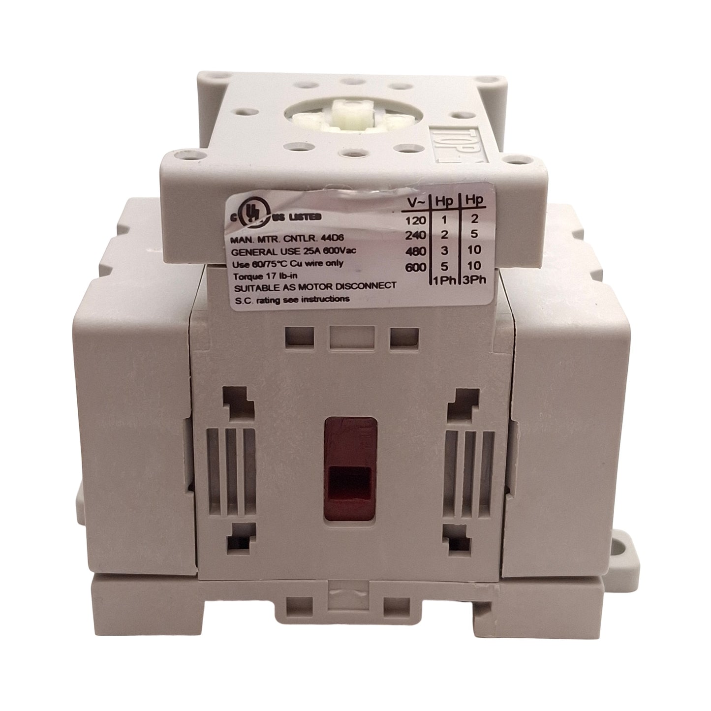 Used Allen Bradley 194E-E25-1753 Disconnect Switch Base 600VAC 25A 3-Pole, Non-Fused