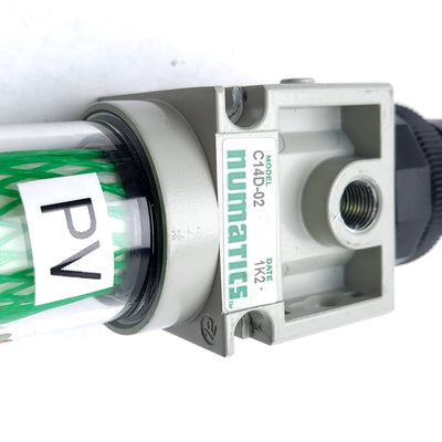 New Numatics C14D-02 Pneumatic Filter / Regulator, Pressure: 0-150psi, 1/4" NPT