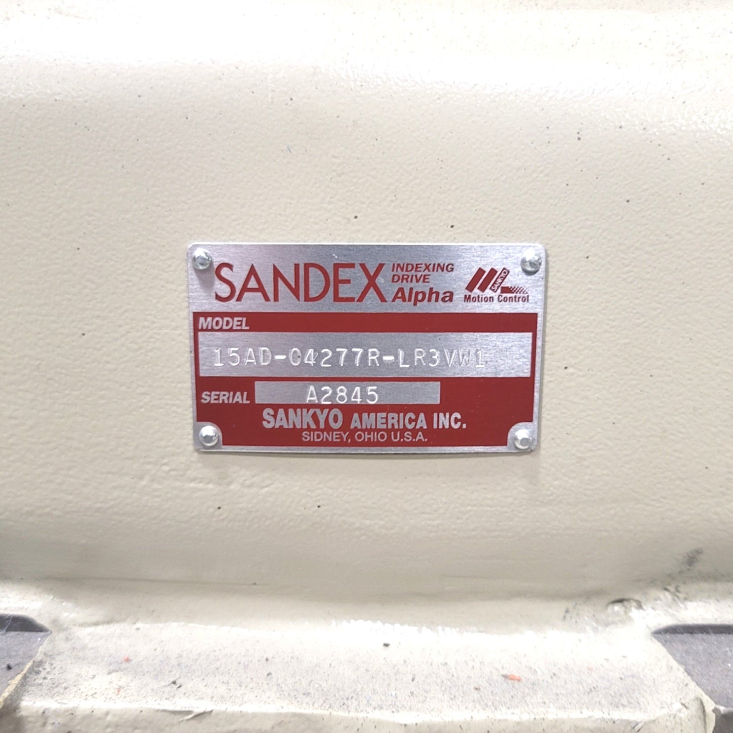 Used Sankyo 15AD-04277R-LR3VW1 Rotary Indexer W/ GM0.75-50AS-15AD 4-Stop 270ø Period