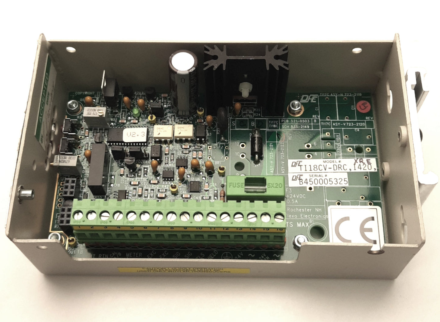 Used DFE TI18CU-DRC TrueTension Indicator, Input Power: 24VDC 0.5A *No Cover*