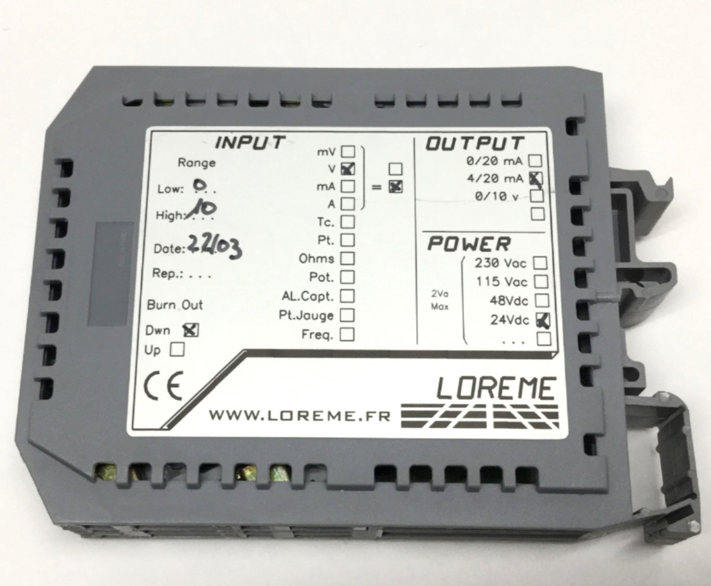Used Loreme CAL30iG Universal Isolator/Signal Conditioner, 0-10V Input, 4-20mA Output