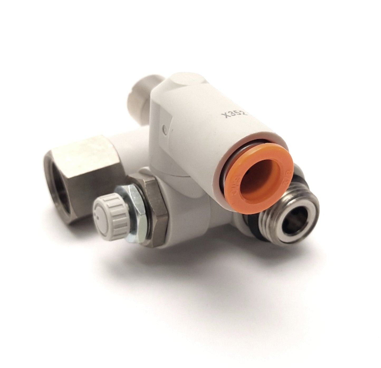 New – Open box SMC ASP530F-U03-11-X352 Speed Control W/ Check Valve, 3/8" Tube to 3/8" G Thread