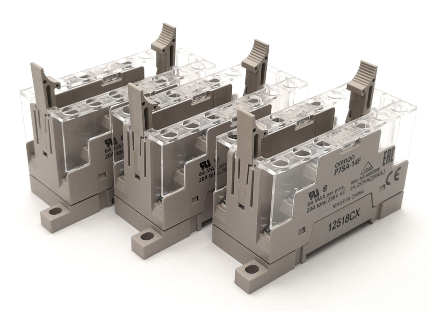 New – Open box Lot of 3 Omron P7SA-14F Sti Safety Relay Socket, 14-Pin, 6 Poles, 24V DC