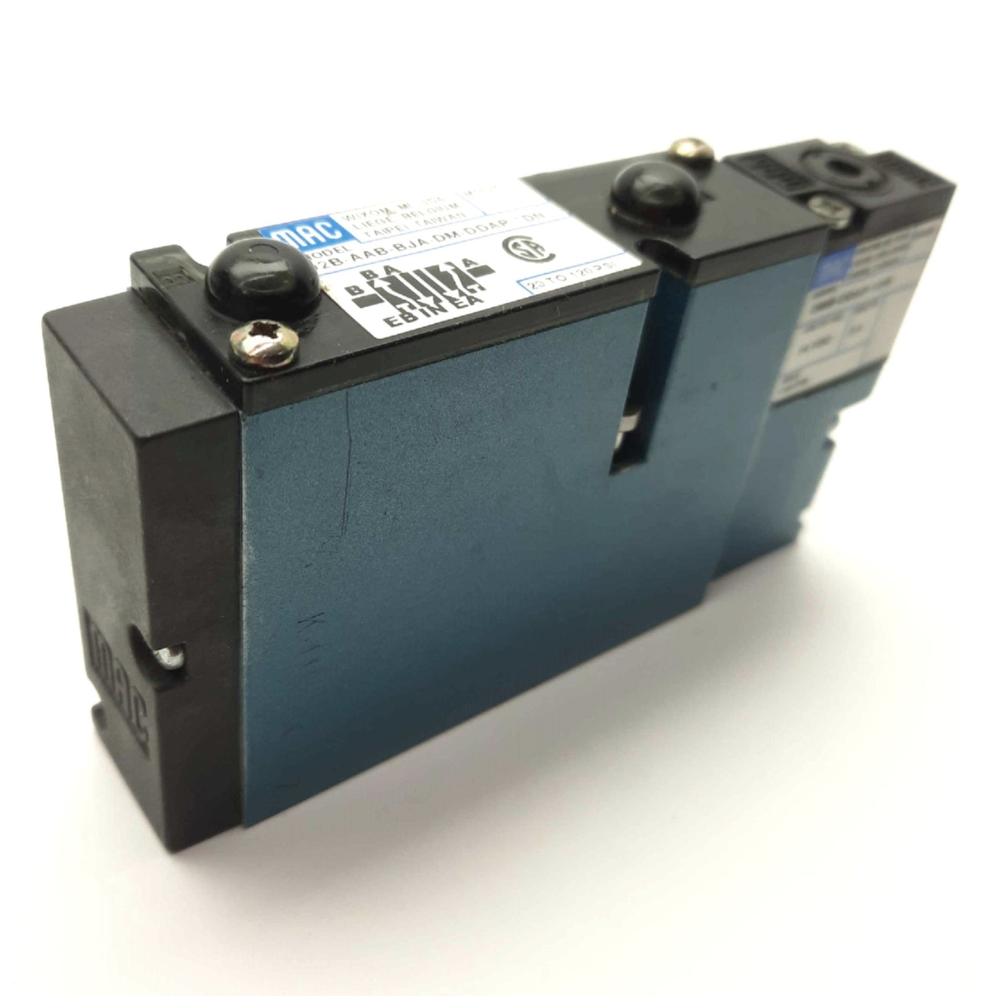 Used MAC 92B-AAB-BJA-DM-DDAP-1DN Solenoid Piloted Valve 5-Ports 2-Pos 120PSI 24VDC