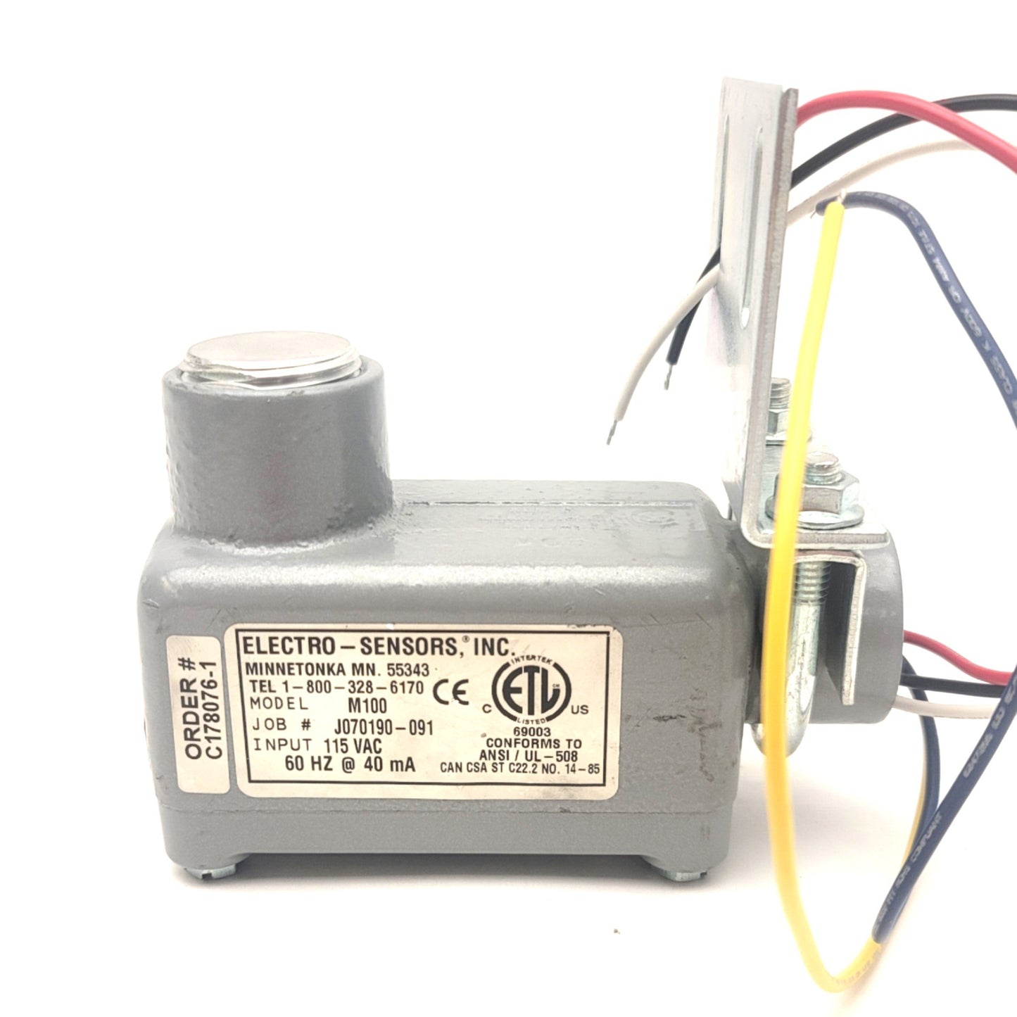 New Electro Sensors M100 Shaft Speed Switch, Input: 115VAC, NPN SPDT, 270°