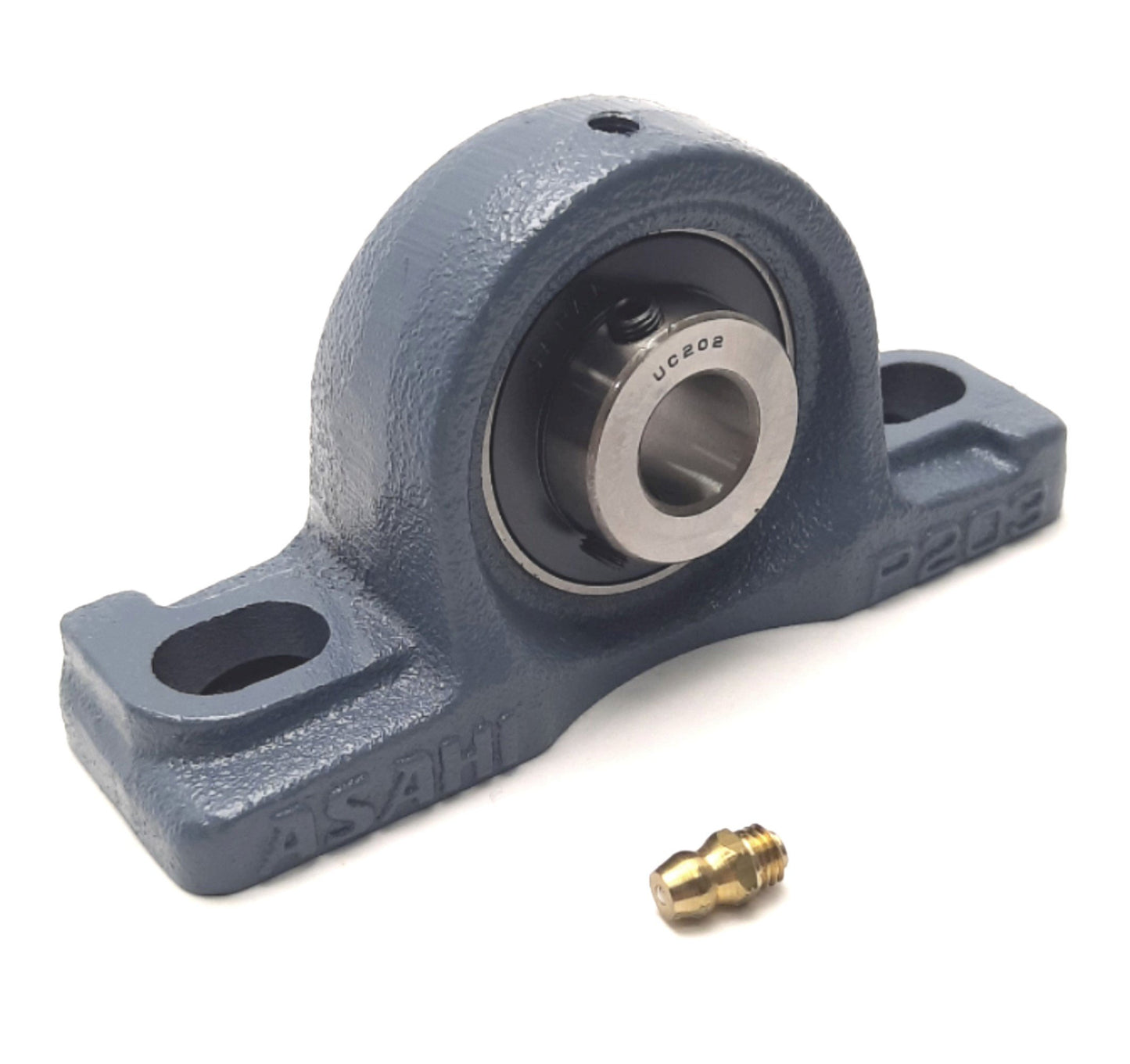 New – Open box ASAHI P203 Pillow Block With UC202 Insert, 15mm x 32mm Bore, M10, 95mm Height