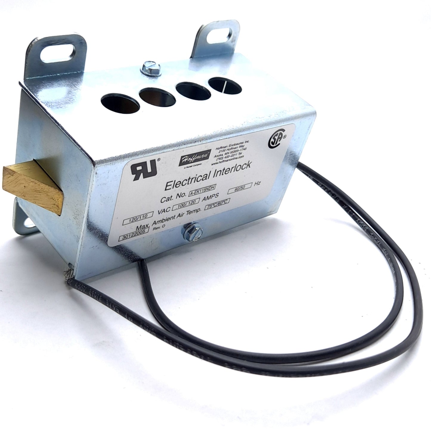 New – Open box Hoffman A-EK115NDH Electrical Interlock 120/110 VAC .100/.120 Amps 75°C/60°C