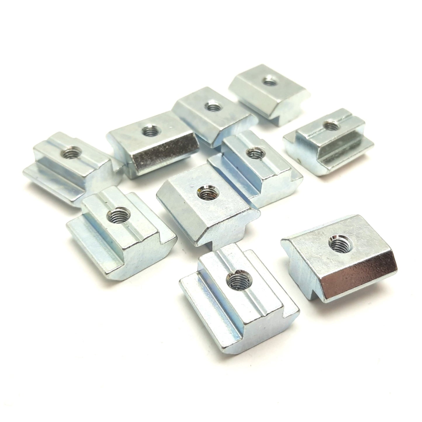 Used Lot of 10 T-Slot Nut, Thread: M5x0.8, For Slot Width: 10mm, Material: Steel