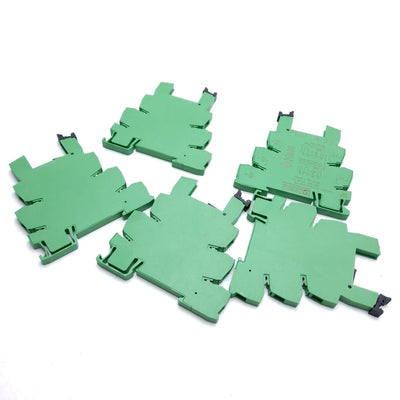 New – Open box Lot of 5 Phoenix Contact PLC-BSC-24DC/21 Relay Base 24VDC DIN Rail Mount 6.2mm