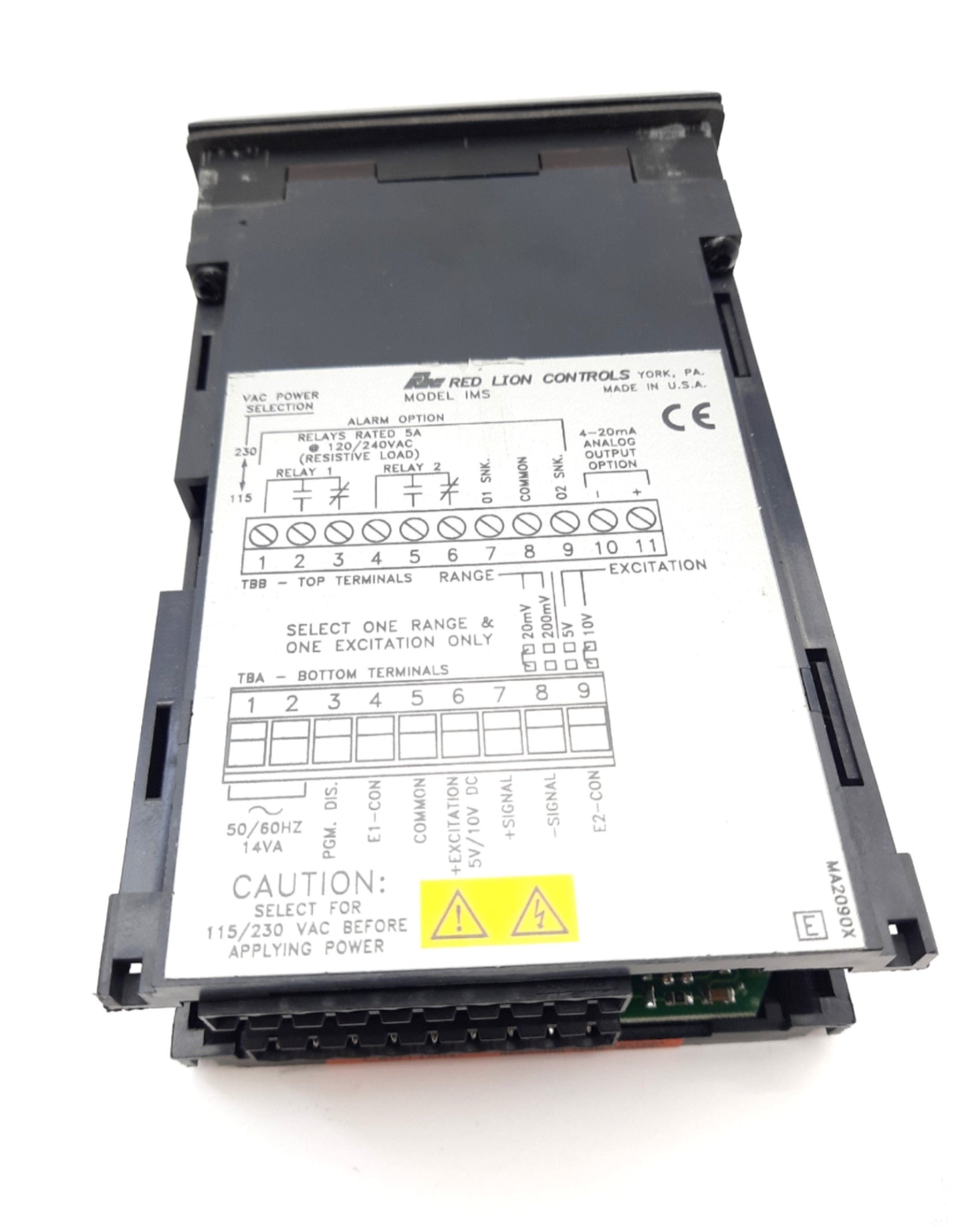 Used Red Lion IMS03162 Strain Gauge Meter LED 6 Characters 115/230VAC 0-20mV, 0-200mV