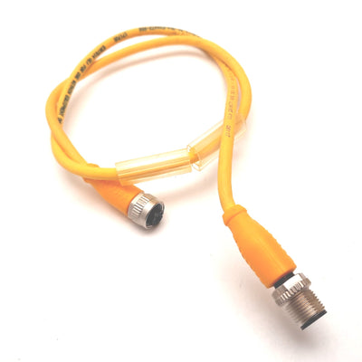 Used Balluff BCC05LT Cordset, 5-Pin M12 Female to 4-Pin M12 Male, Length: 0.6m