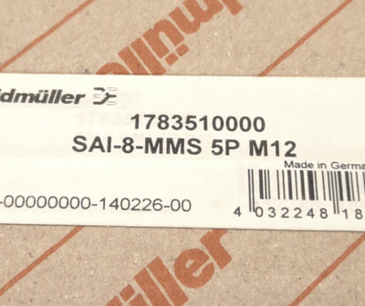 New Weidmüller 1783510000 Actuator Distributor, 8 Sockets, 24V DC, SAI-8-MMS 5P M12