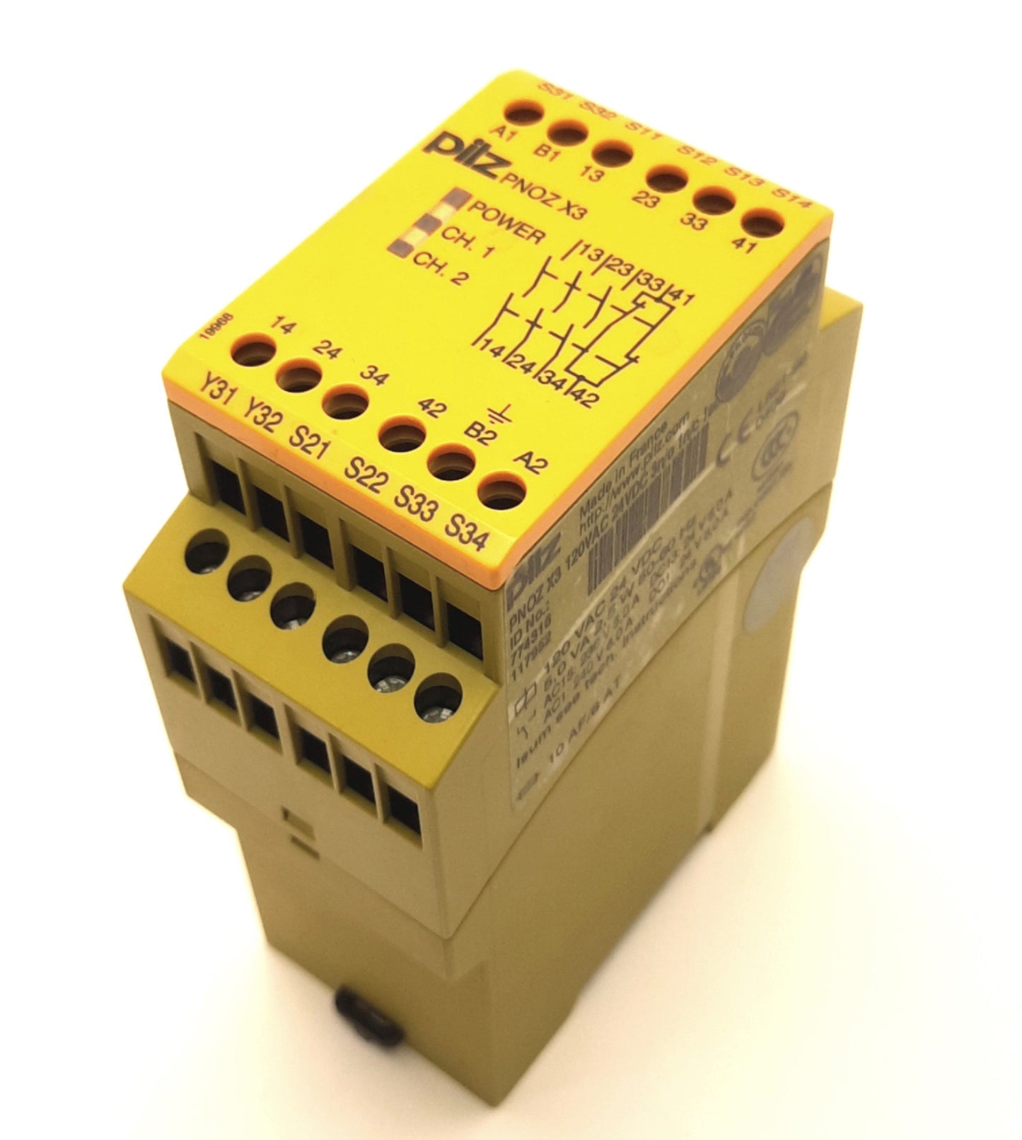 Used Pilz PNOZ X3 774316 E-STOP Relay Safety Gate Monitor 120VAC/24VDC 3NO-1NC-1SO