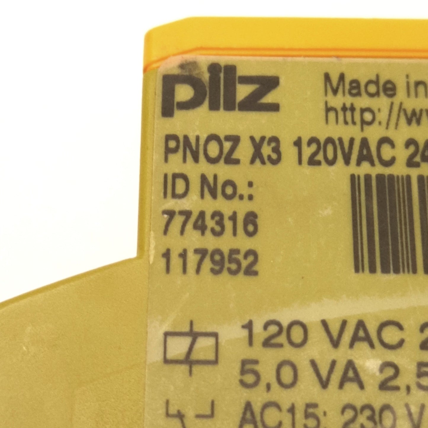 Used Pilz PNOZ X3 774316 E-STOP Relay Safety Gate Monitor 120VAC/24VDC 3NO-1NC-1SO