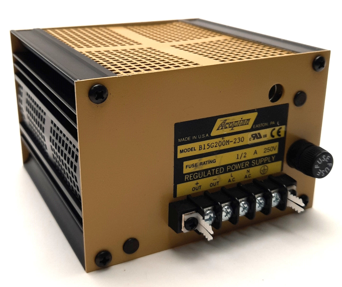 Used Acopian B15G200M-230 Regulated Power Supply 120/230v Input, 15v 2A Output, G5