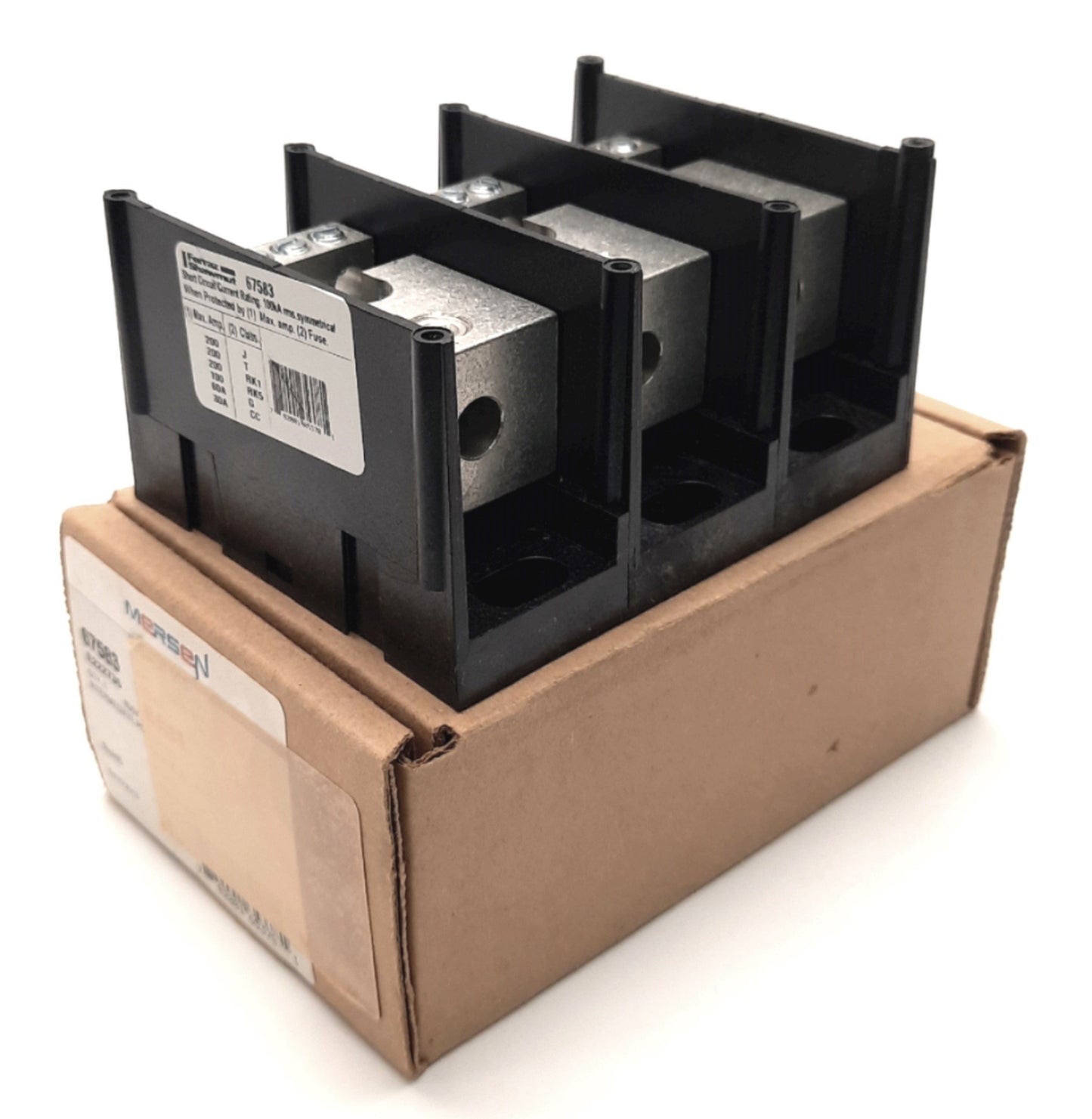 New Ferraz Shawmut 67583 Power Distribution Block 3P 175A 600V, 5" x 4" Base