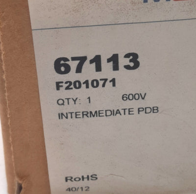 New Ferraz Shawmut 67113 PDB Power Distribution Block 175A 600v AC, 3 Pole
