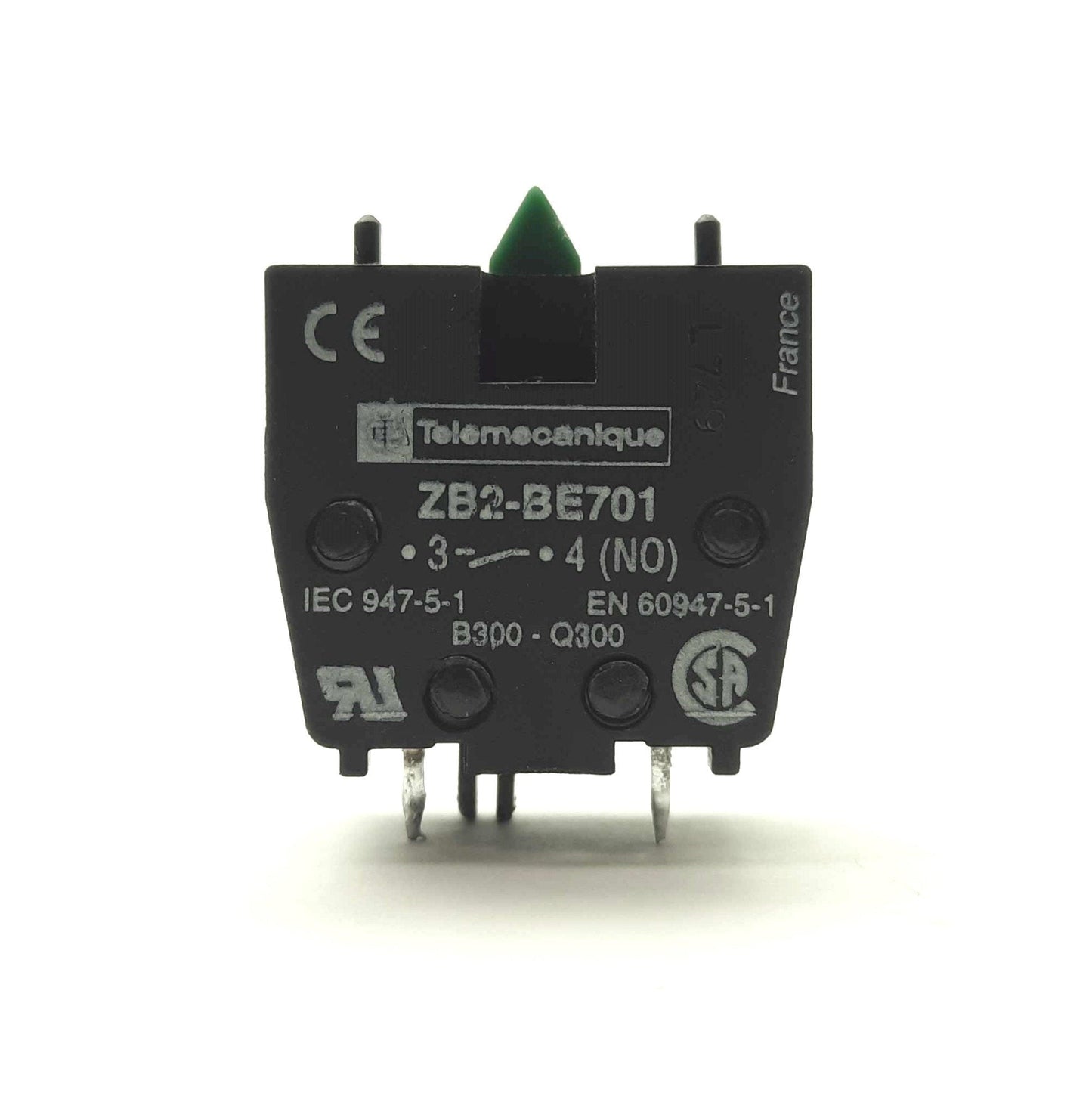 Used Telemecanique ZB2-BE701 Through-Hole Pushbutton Contact Block SPST NO 300V 5A