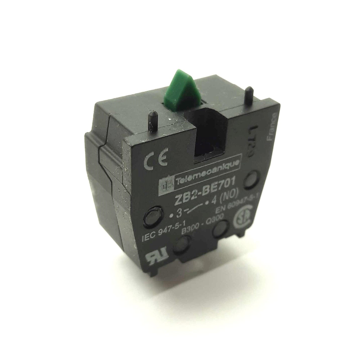 Used Telemecanique ZB2-BE701 Through-Hole Pushbutton Contact Block SPST NO 300V 5A