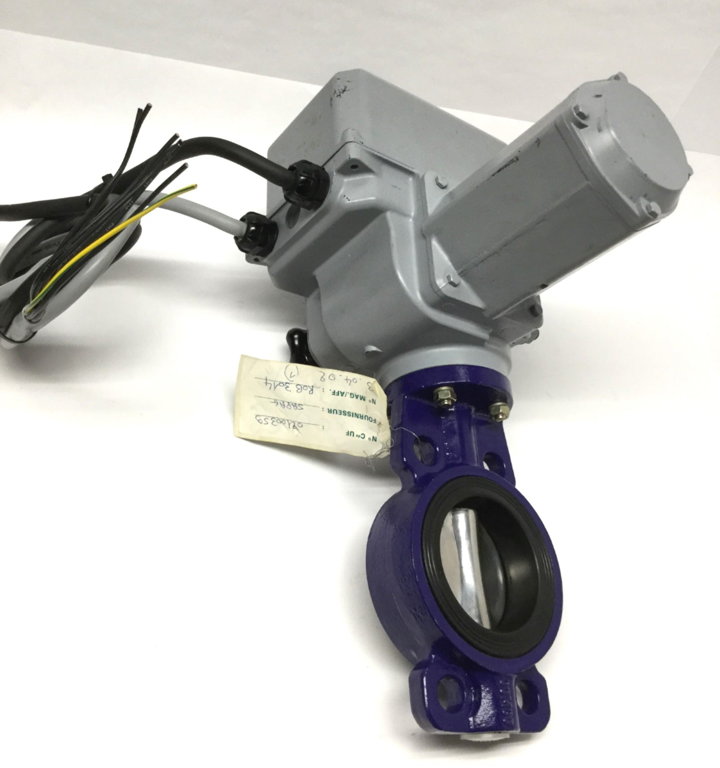 Used Bernard OA6 Electric 90° Actuator 230VAC w/Sapag Butterfly Valve DN80 Ø3" EPDM