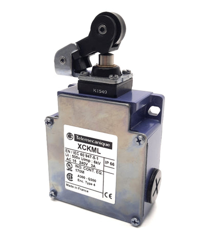 New – Open box Telemecanique XCKML121 Limit Switch 1NO/NC, 2P, 240v AC 3A, 250v DC 0.27A