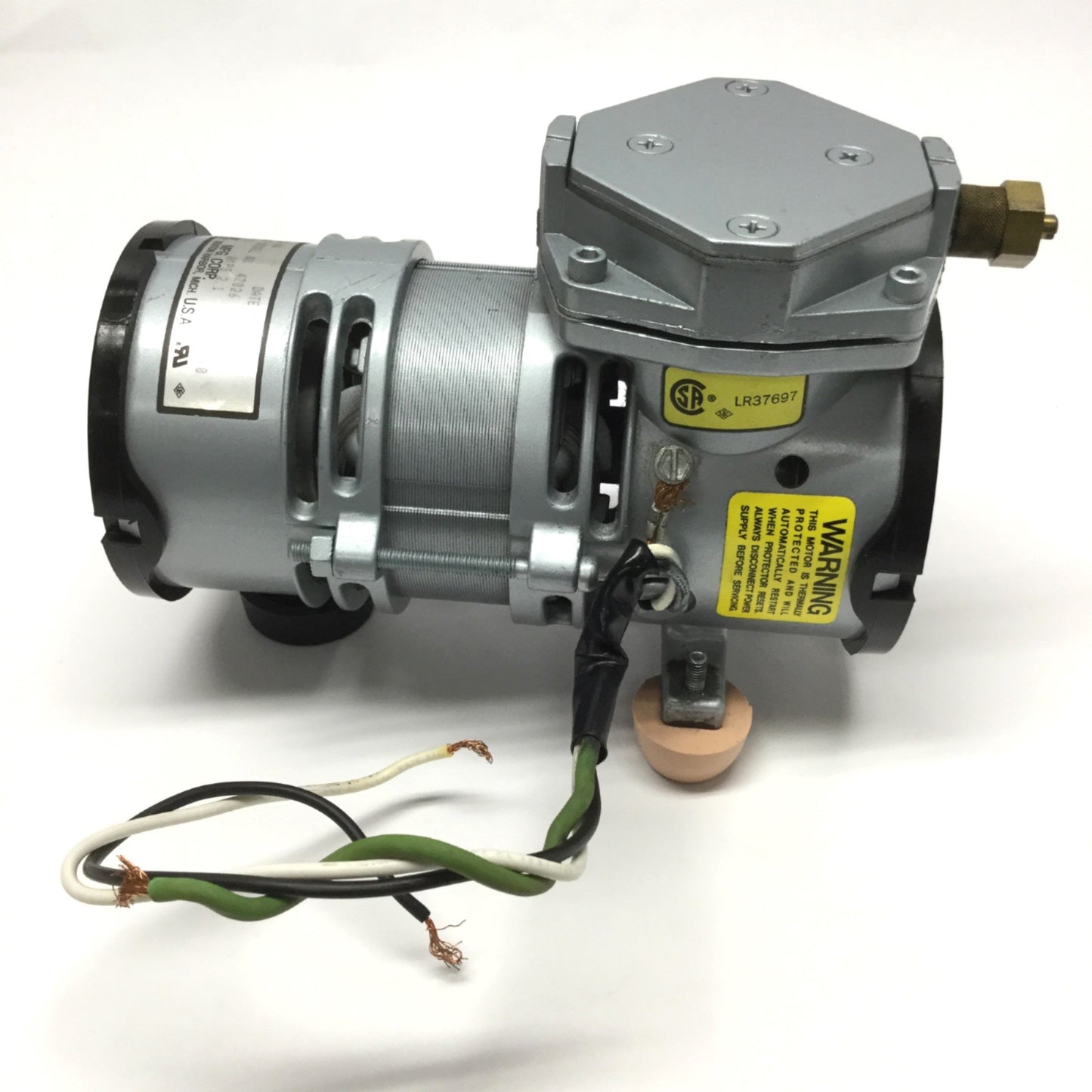 Used Gast MOA-P122-AA Diaphragm Compressor Vacuum Pump 1/16HP, 115VAC 60Hz