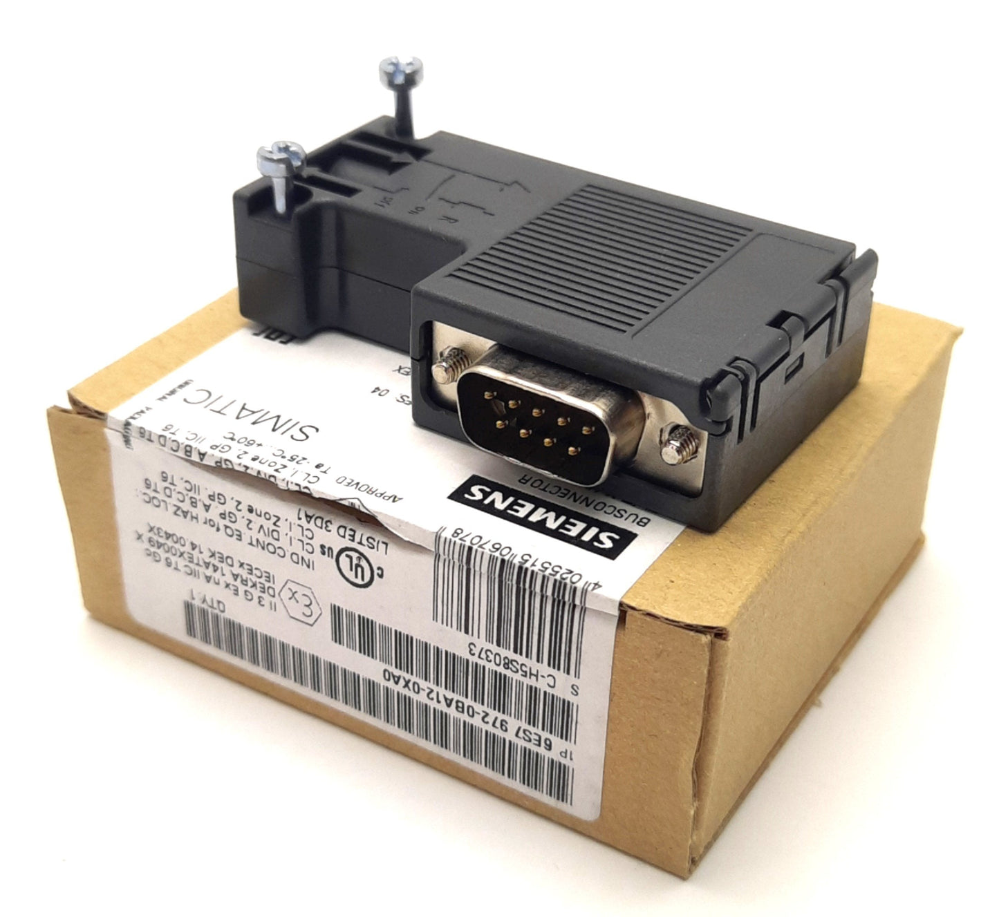 New Siemens 6ES7 972-0BA12-0XA0 Profibus Bus Connector, 90°, RS-485, DB-9M