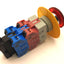 Used Idec AVLW49922D-R-24V E-Stop Switch, 2NO/2NC DPST, 600V 10A, With Face Plate