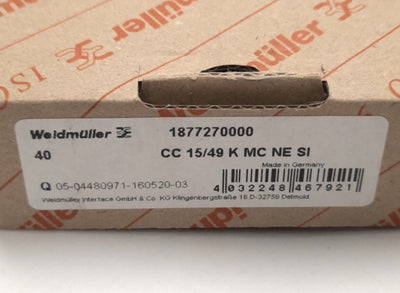 New Weidmuller CC 15/49 K MC NE SI / 1877270000 Device Markers, 15x49mm, Silver