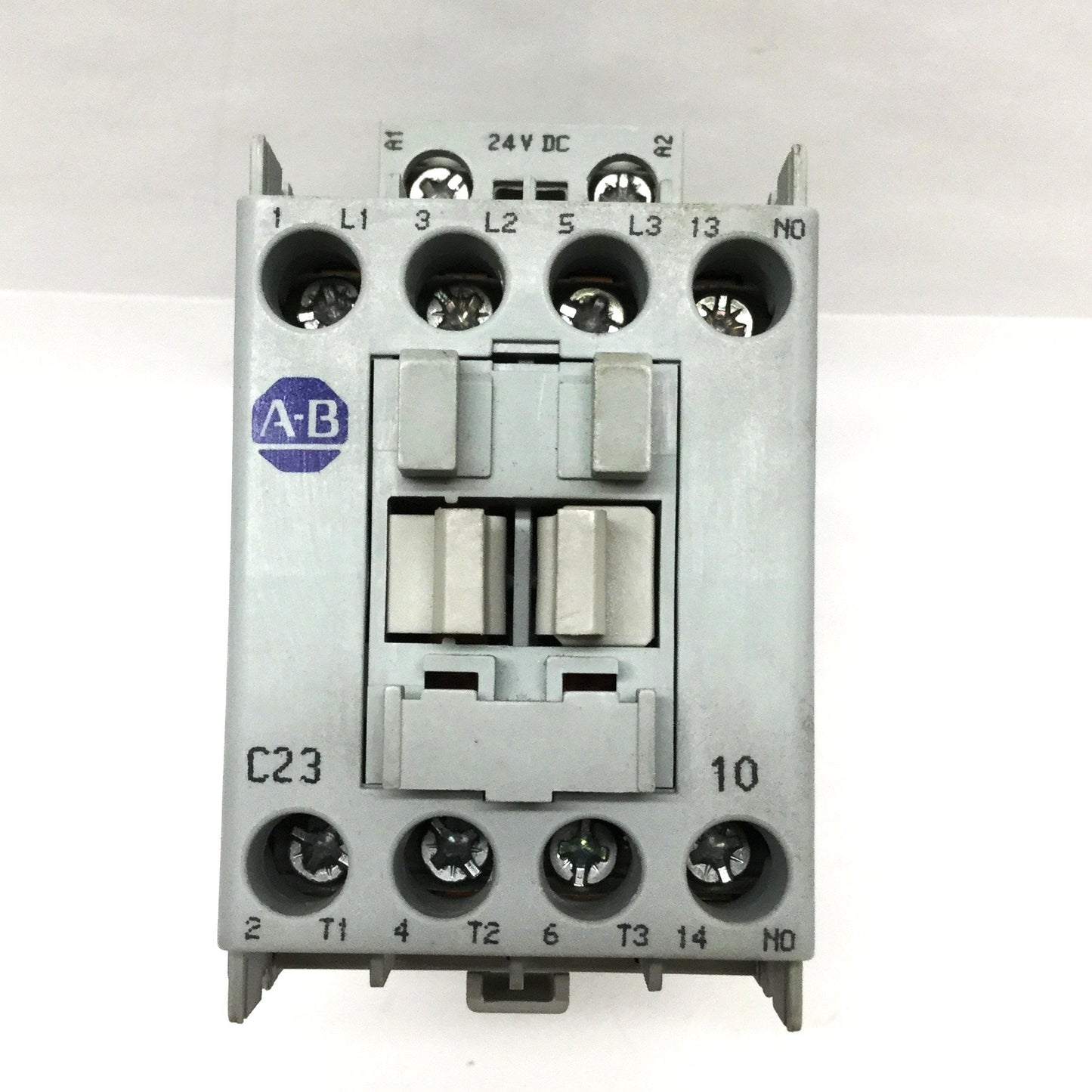 Used Allen Bradley 100-C23Z*10 Contactor, 3-Pole with N/O Aux, Coil 24VDC, 30A 600VAC