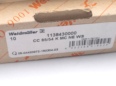 New Weidmuller CC85/54 K MC NE WS / 1138430000 Clip Card Device Marker, 54x85mm