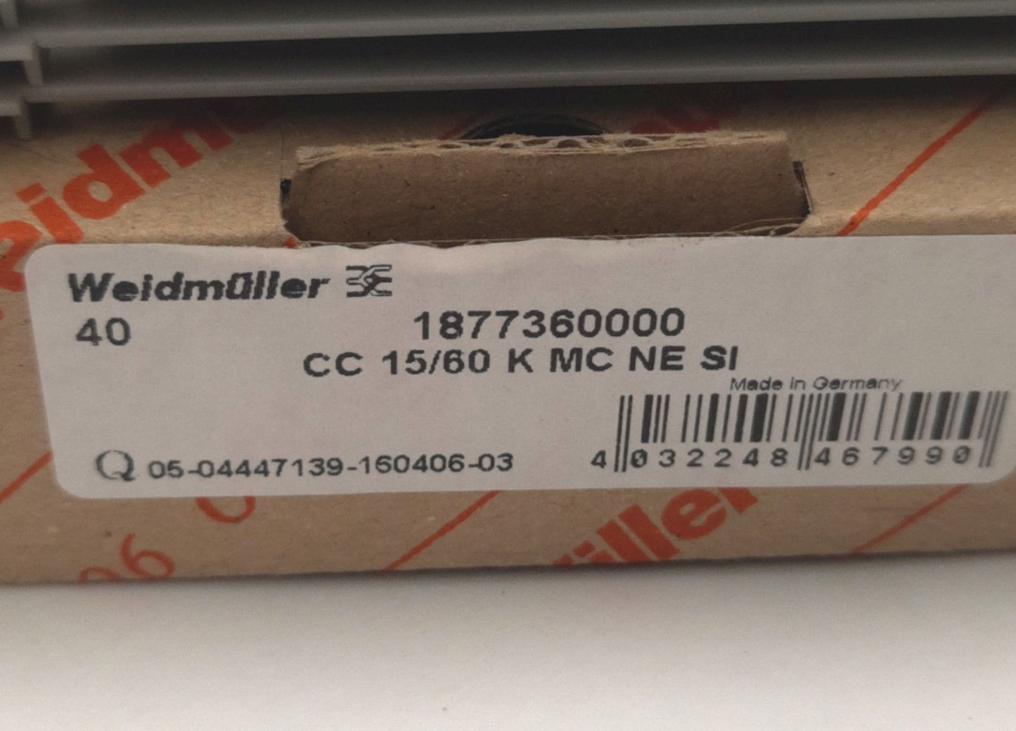 New Weidmuller CC 15/60 K MC NE SI / 1877360000 Clipcard Device Marker, 15x60mm